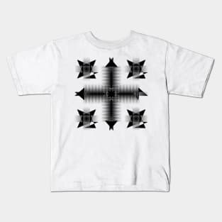 Geometric Blades Black and White Kids T-Shirt